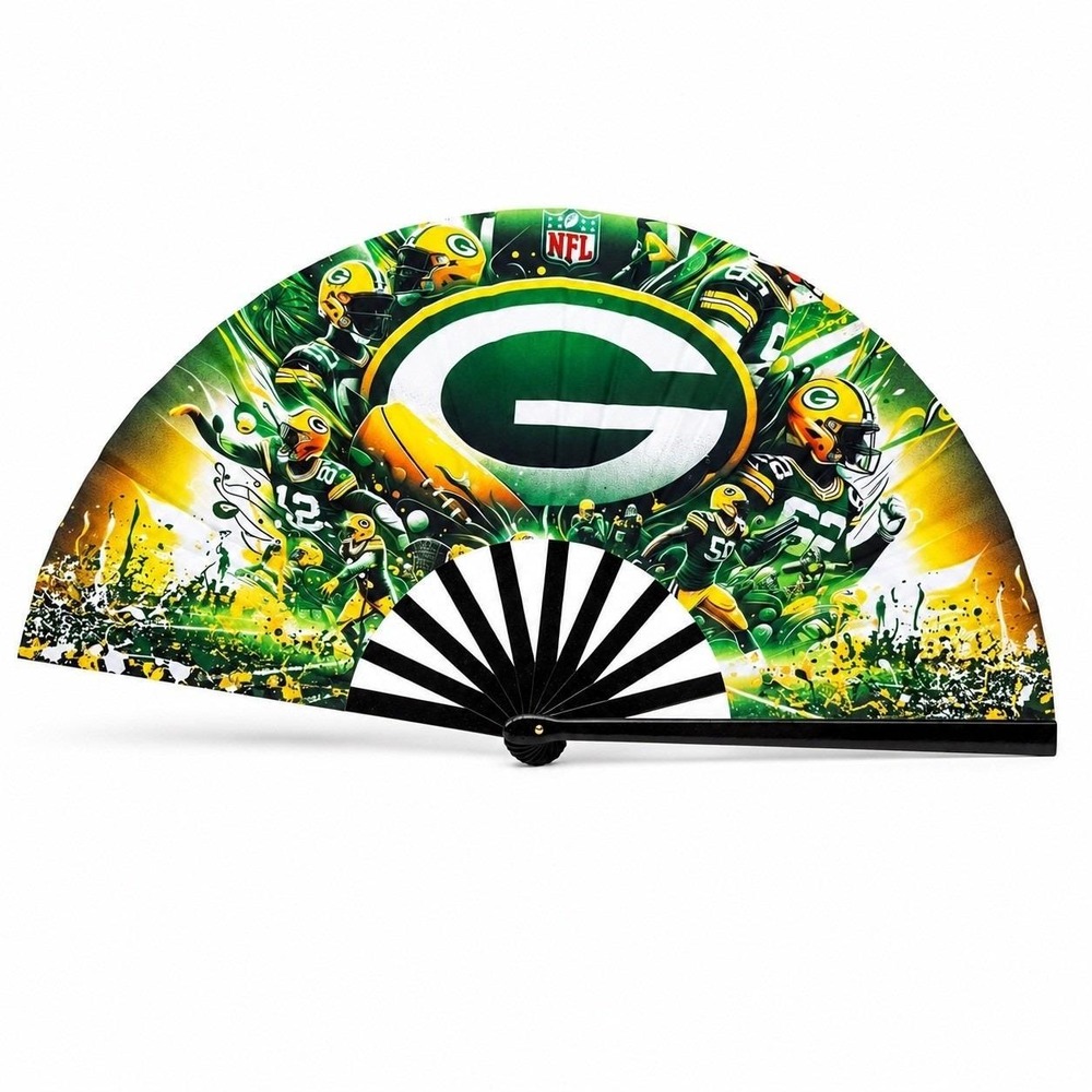 Green Bay Packers Clack Fan | NFL Folding Hand Fan | Game Day Accessory